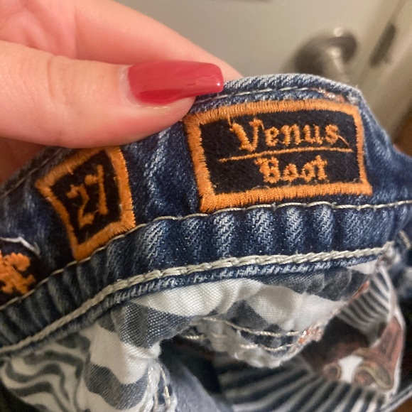 Rock Revival y2k Venus BOOTCUT Light Wash Jeans with Embellished Pockets Size 27 - Picture 10 of 10